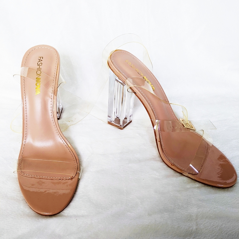 Fashion Nova Glass Slipper Heels